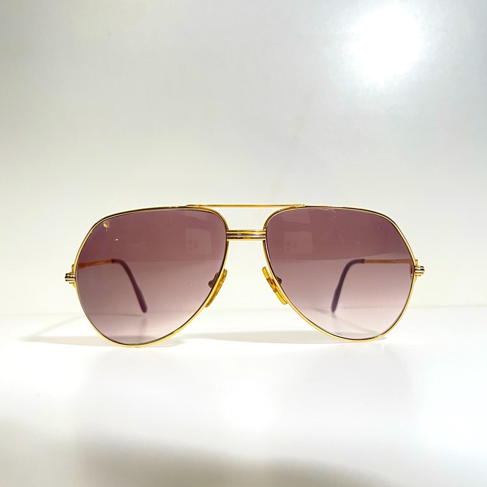 Vintage Cartier Gold Two Tone Santos Sunglasses 80s / 90s